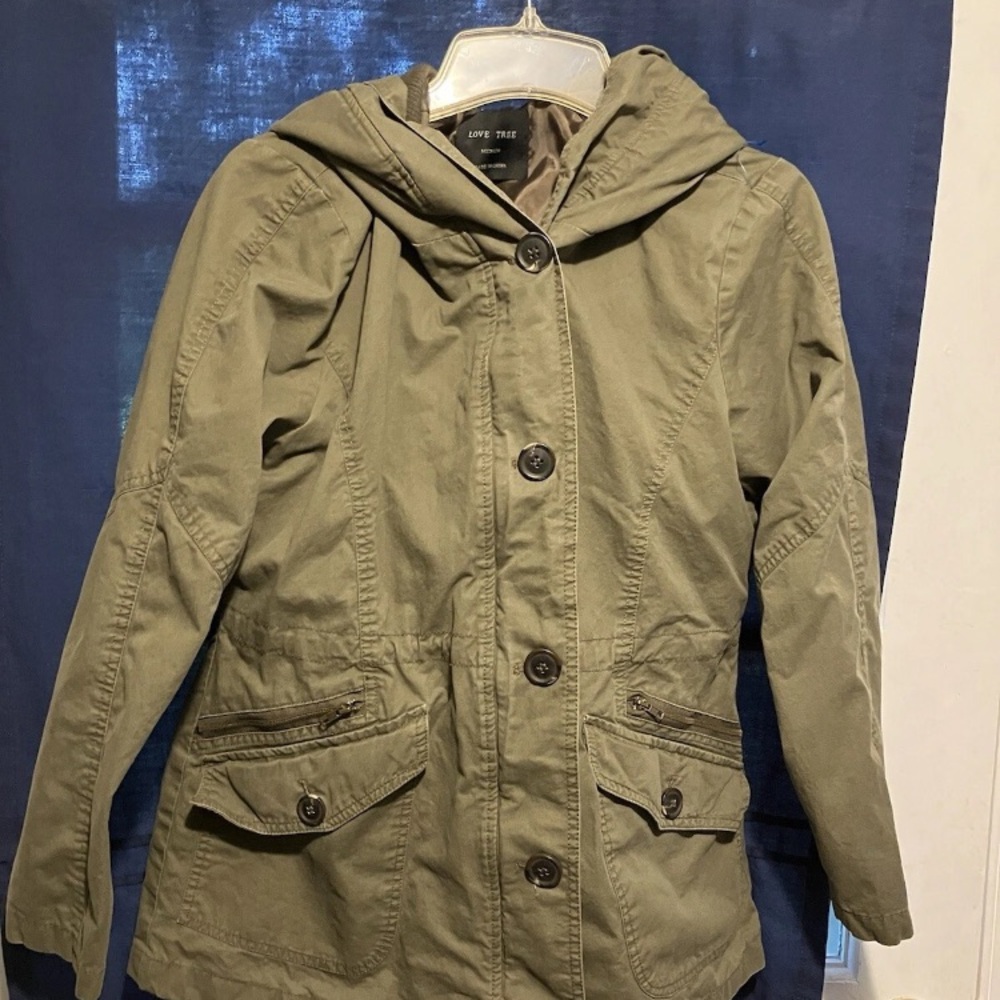 Love Tree Women's Green Utility Jacket